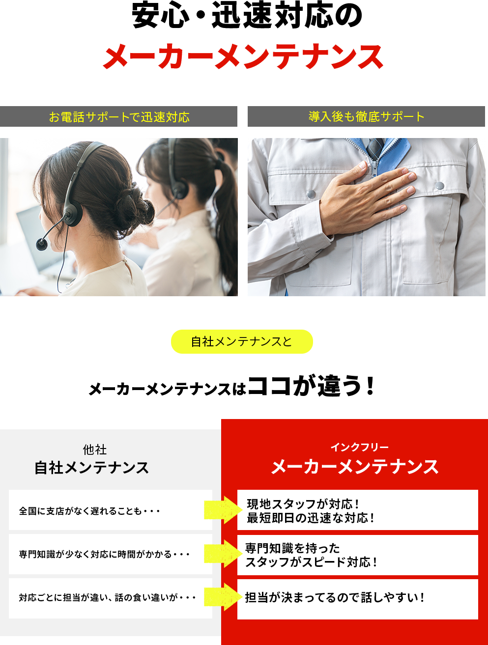 メーカーメンテナンス